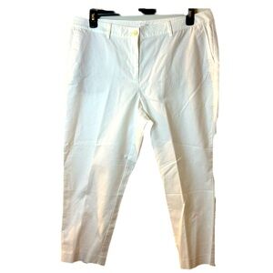 J. Jill White cotton spandex crop pants size 18 petite front button NEW waffle